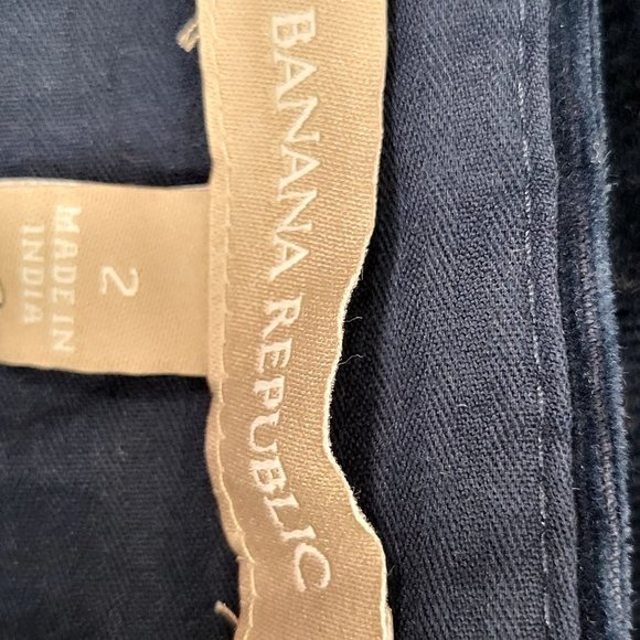 Navy Corduroy Mini Skirt XS 2 Blue High Waist Pencil Sailor Mini BANANA REPUBLIC - Picture 3 of 8